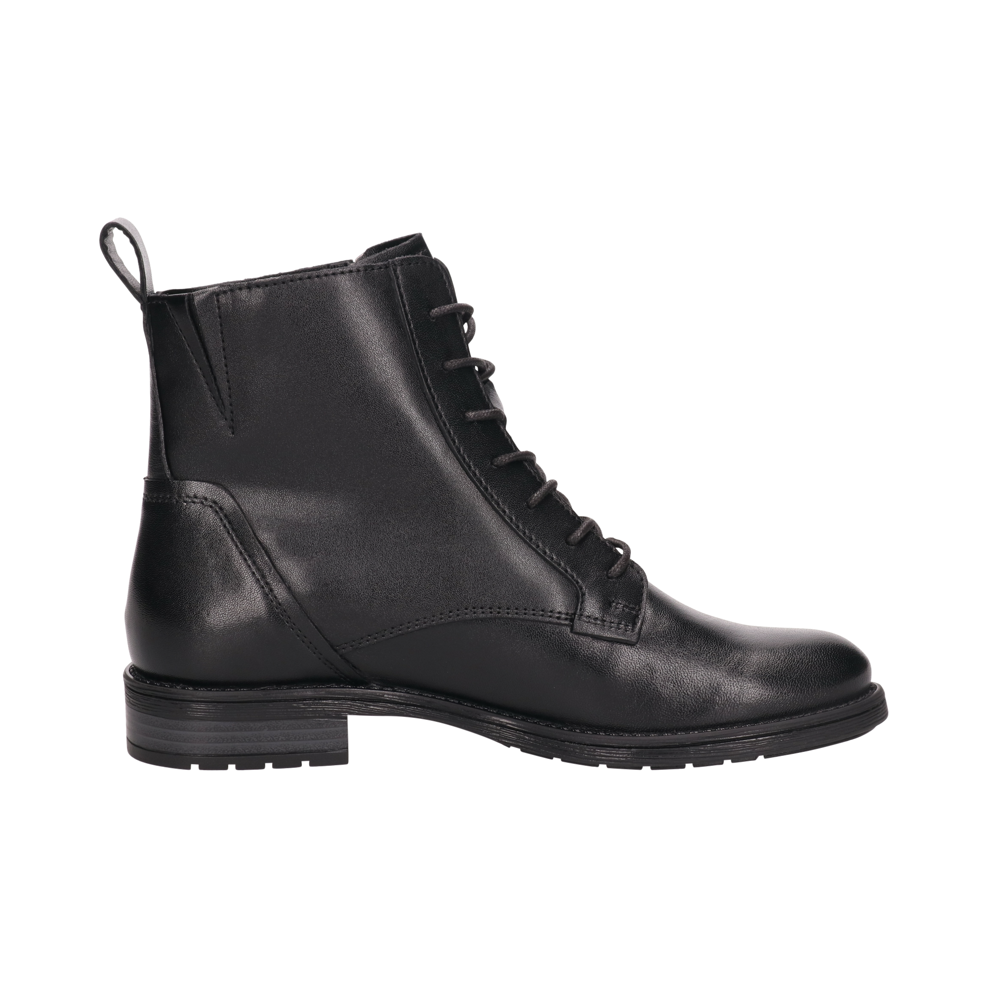 Leder Schnürstiefel schwarz