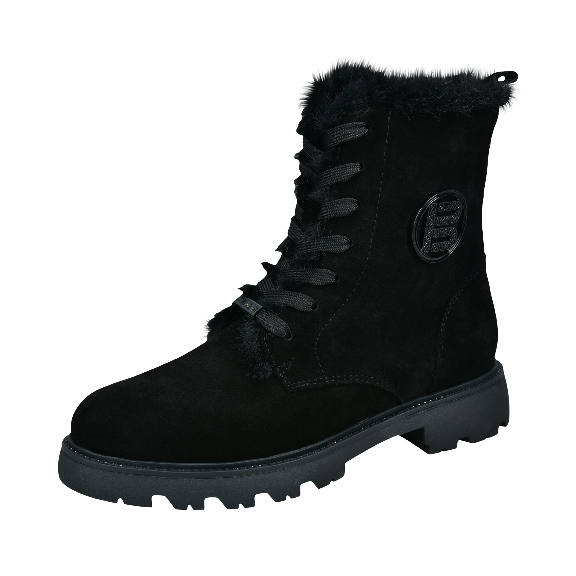 Leather Lace-up Boots black