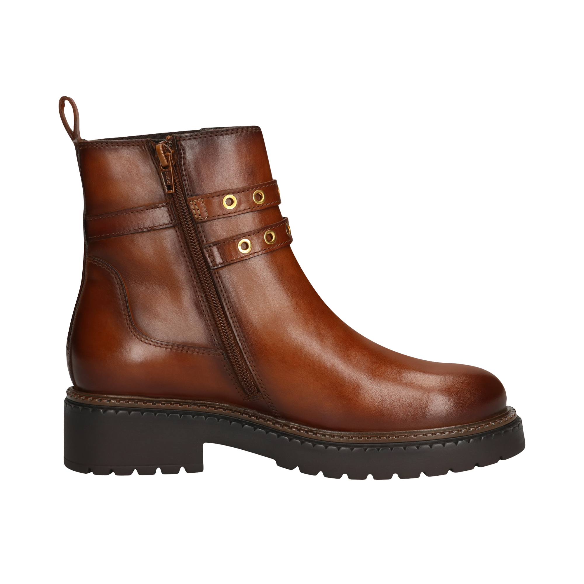 Leather Ankle Boots cognac