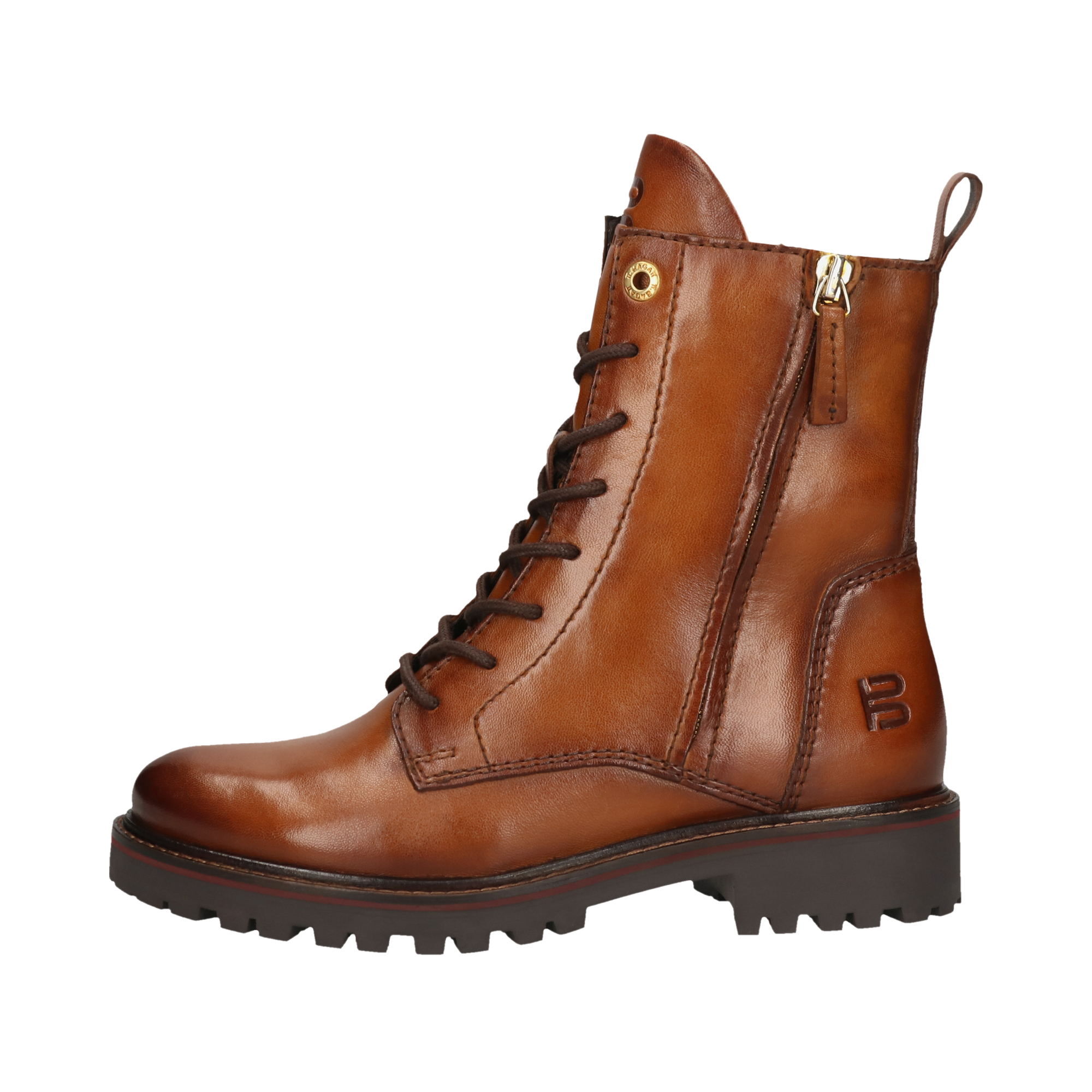 Leather Lace-up Boots cognac