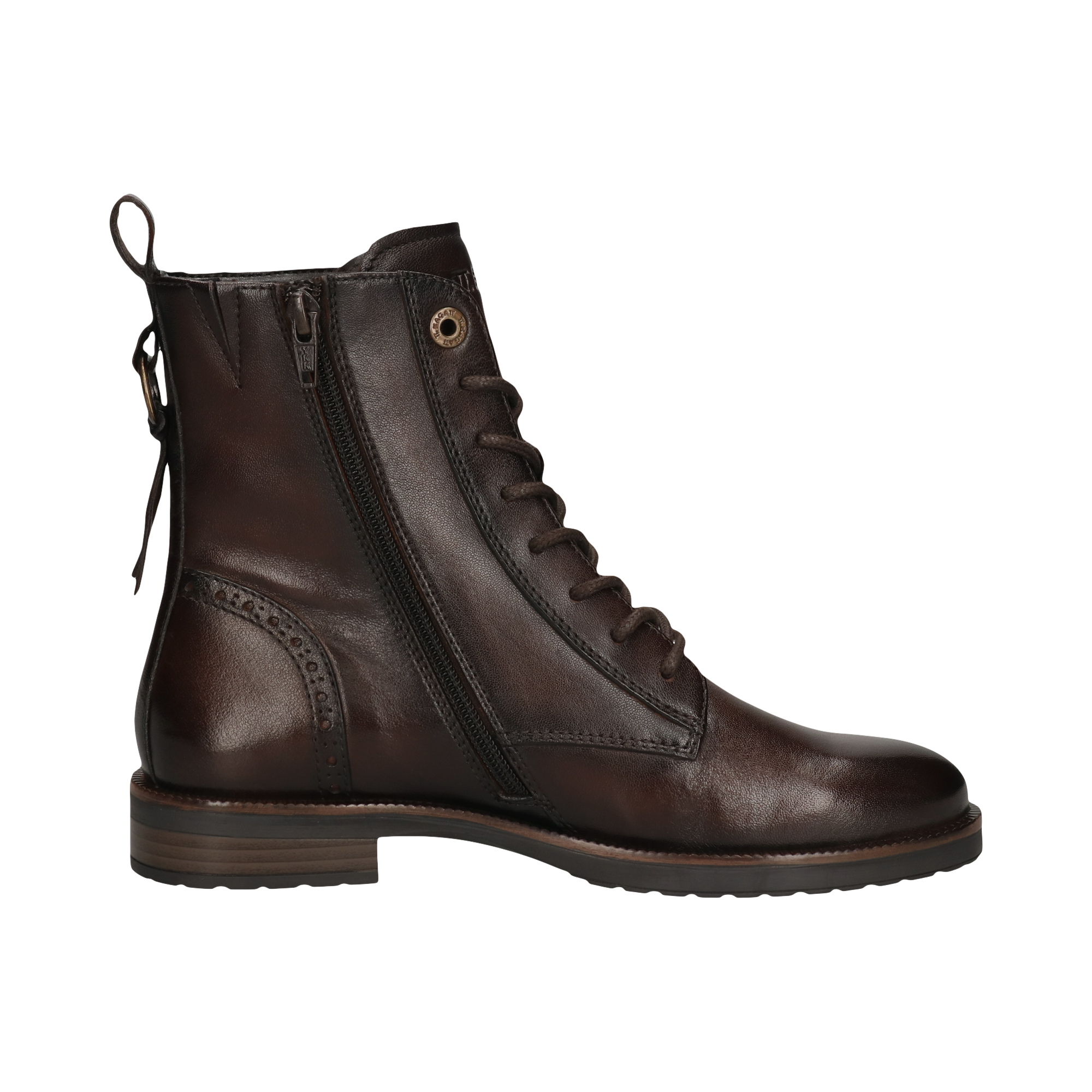 Leather Lace-up Boots dark brown
