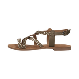 Leder Sandale dunkelgrün