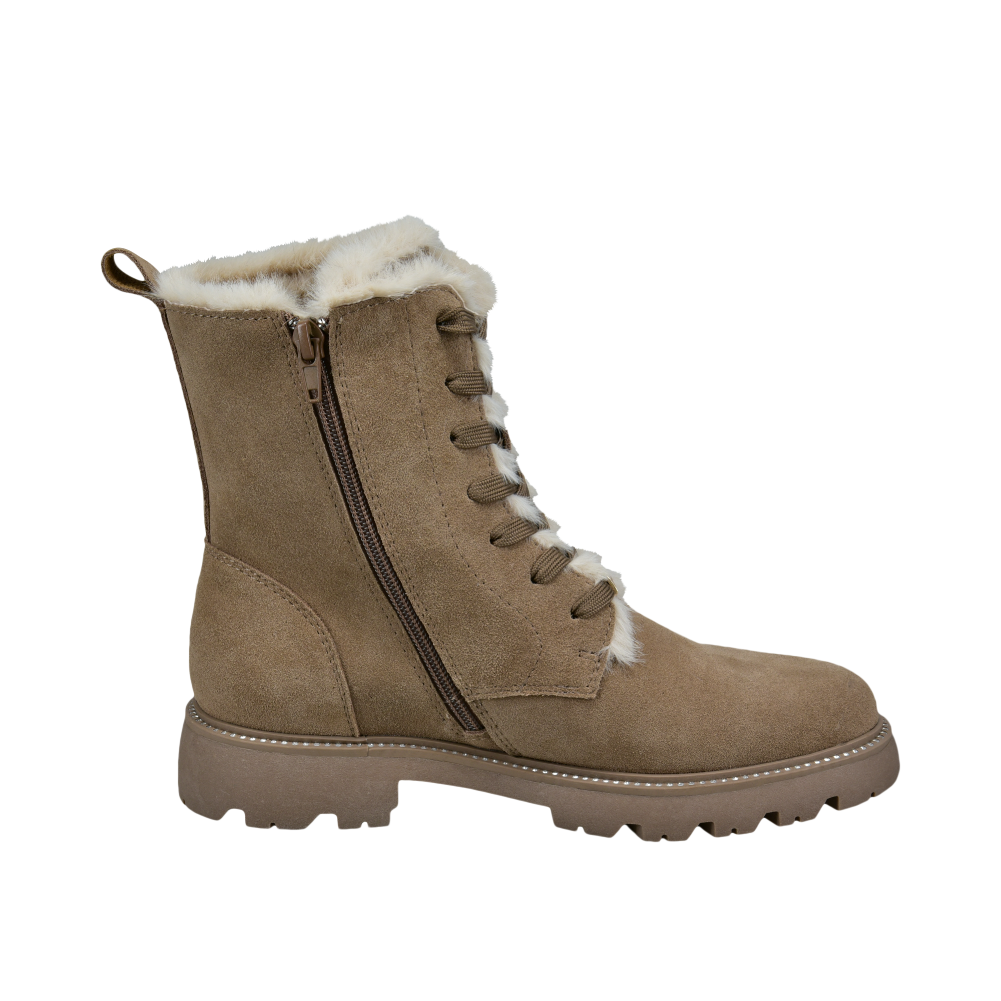 Leather Lace-up Boots sand