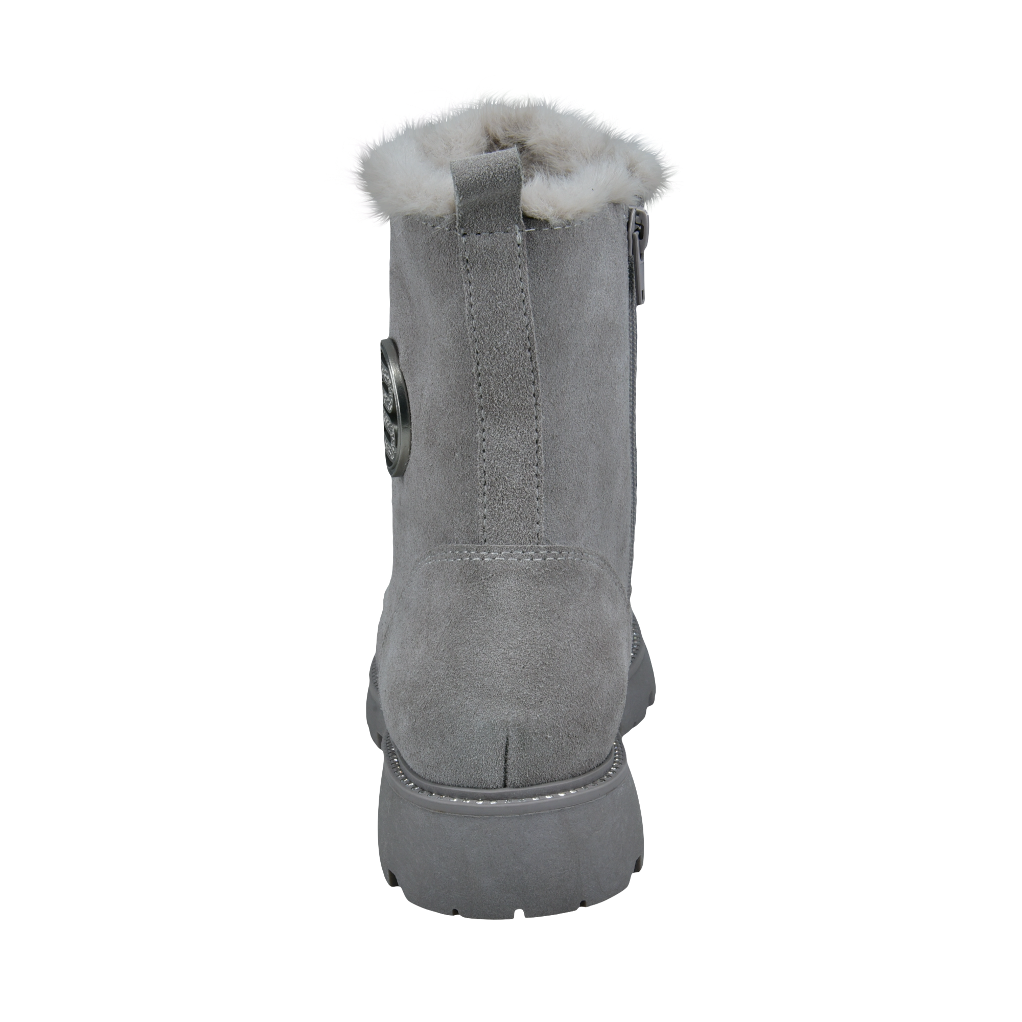 Leather Lace-up Boots grey