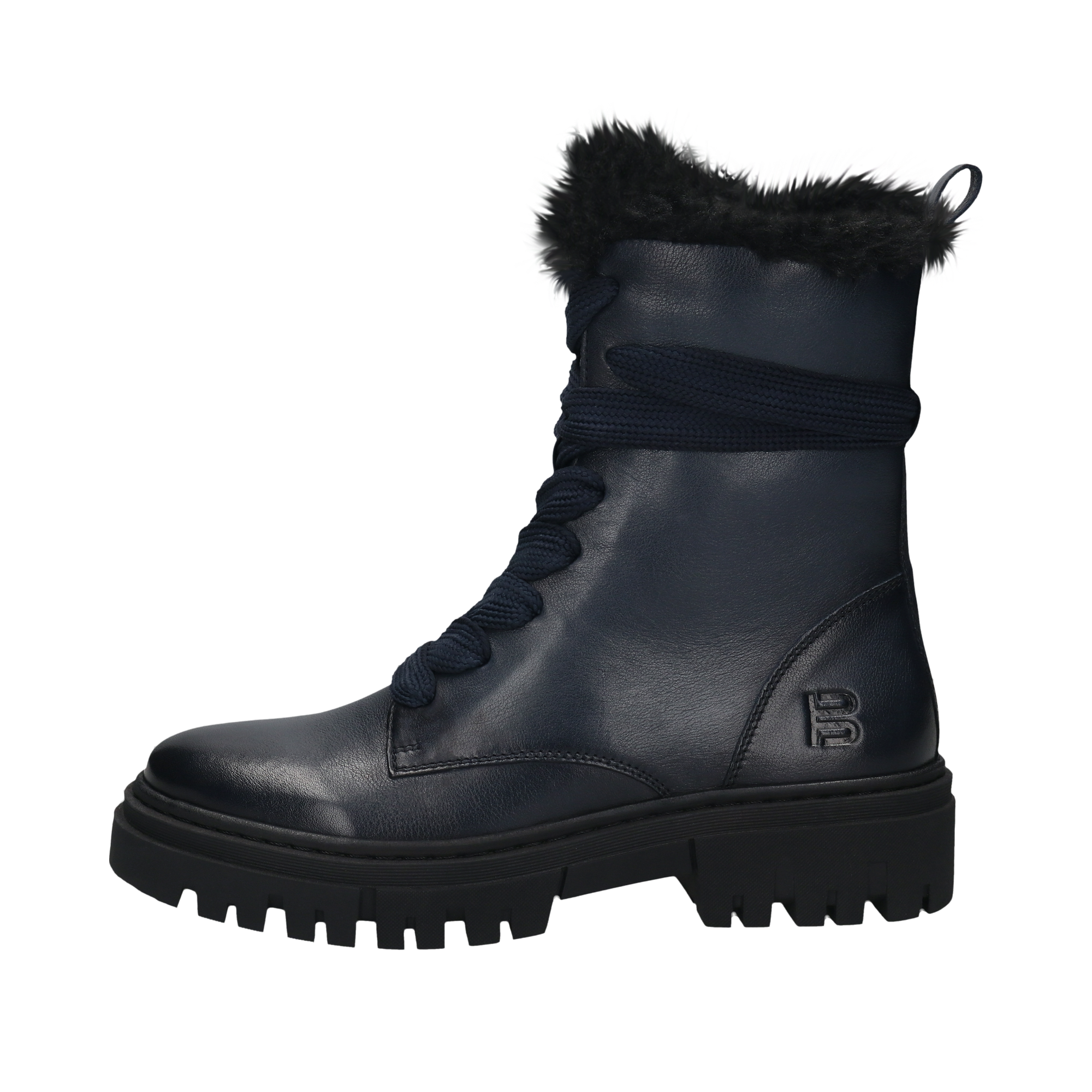 Leather Lace-up Boots dark blue