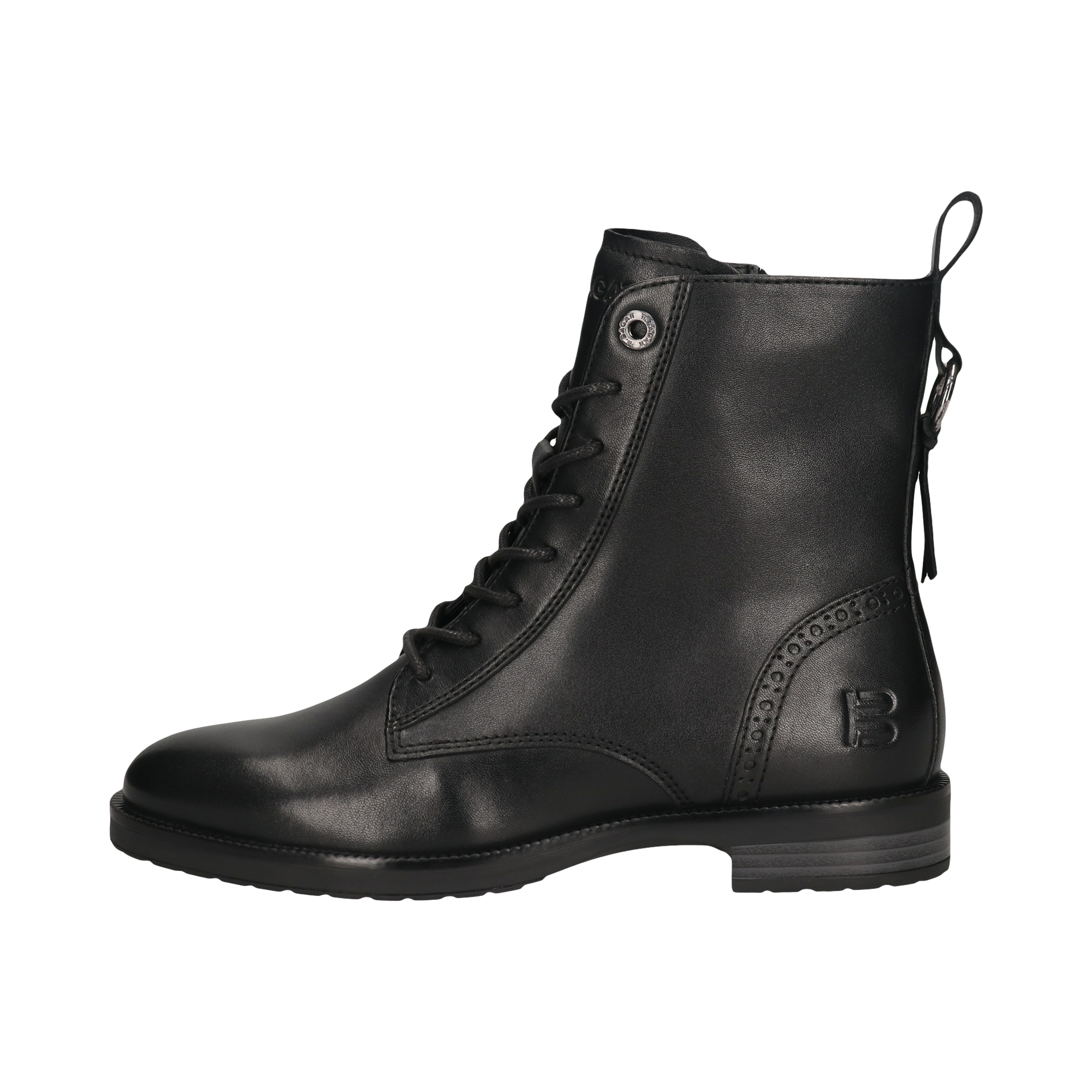 Leather Lace-up Boots black