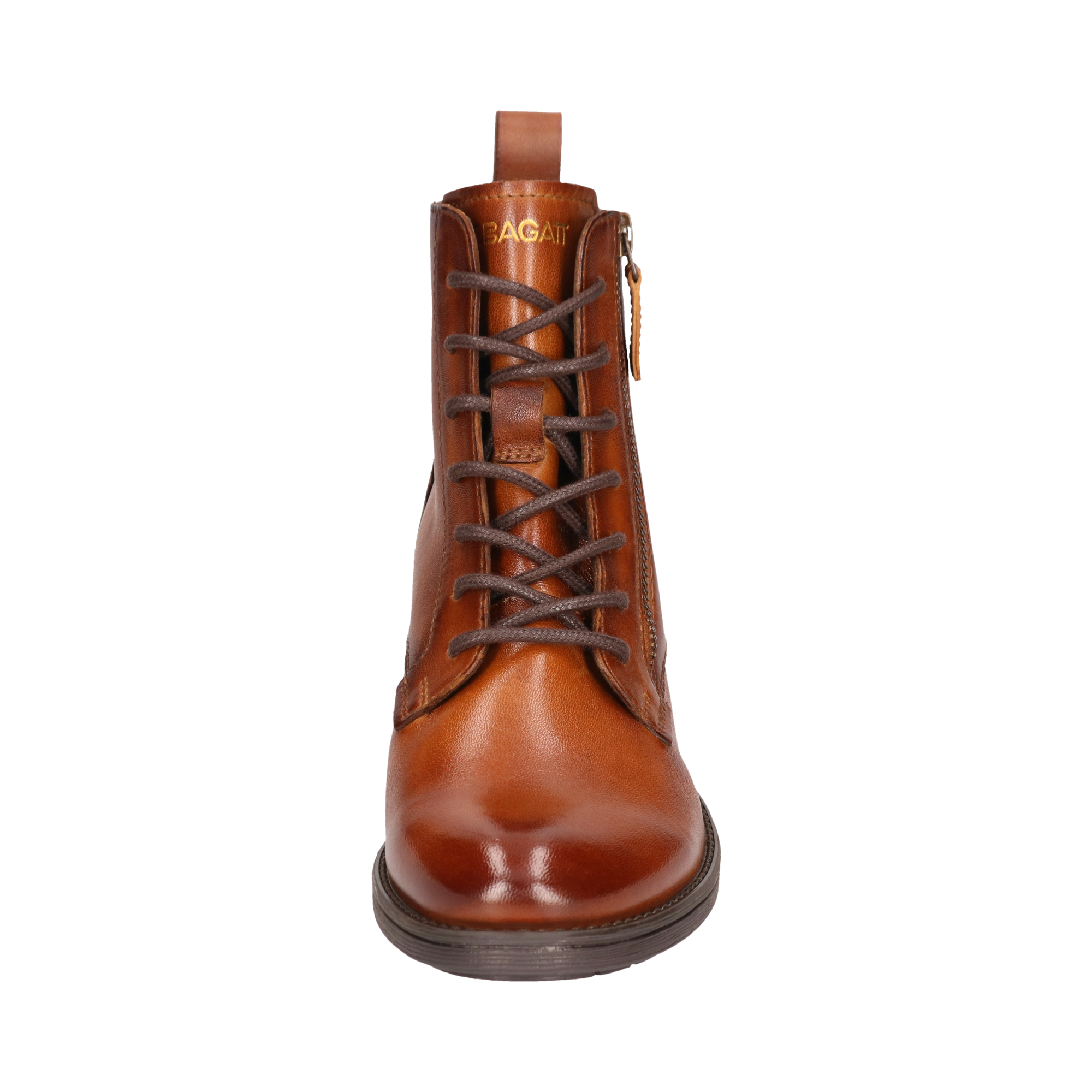 Leder Schnürstiefel cognac