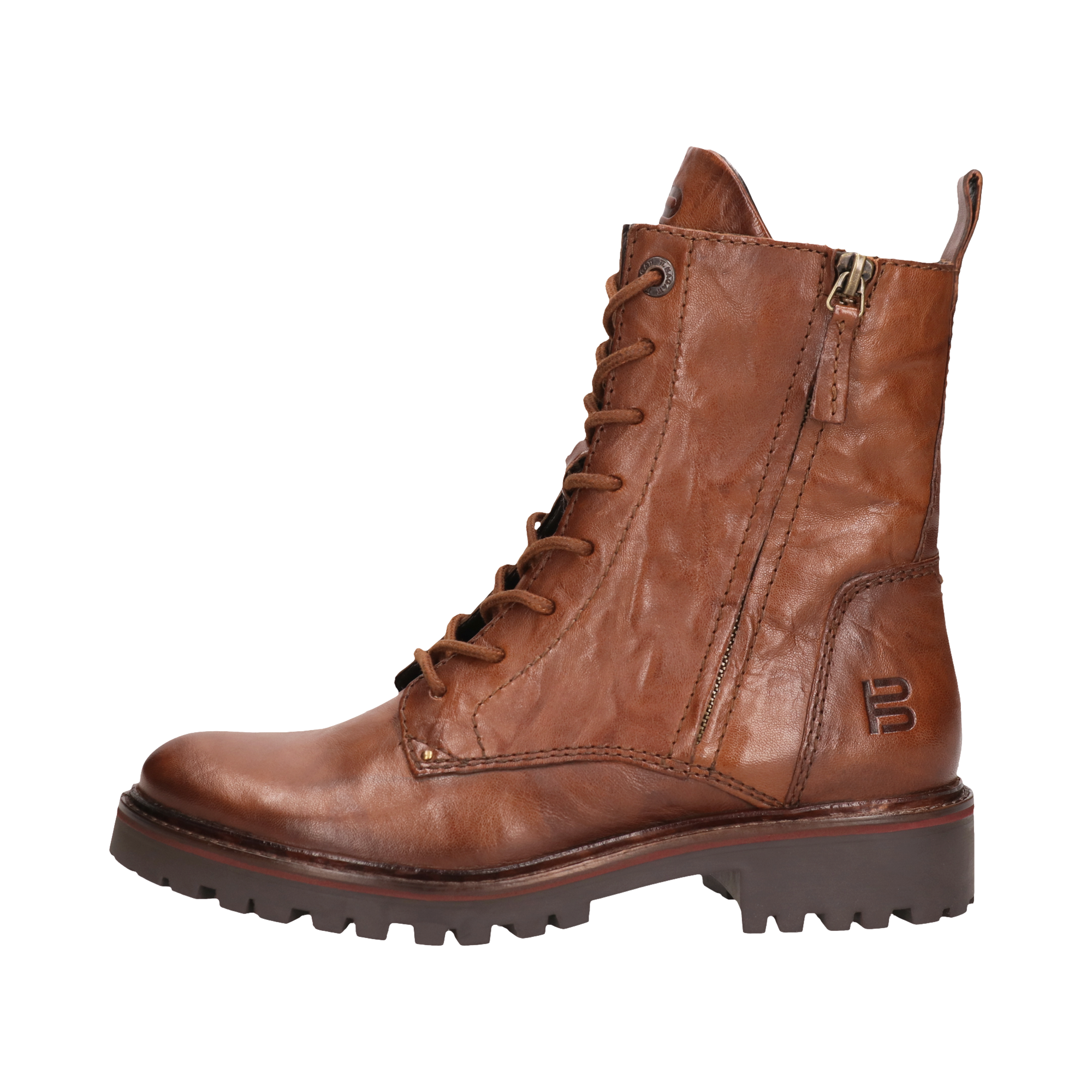 Leder Schnürstiefel cognac