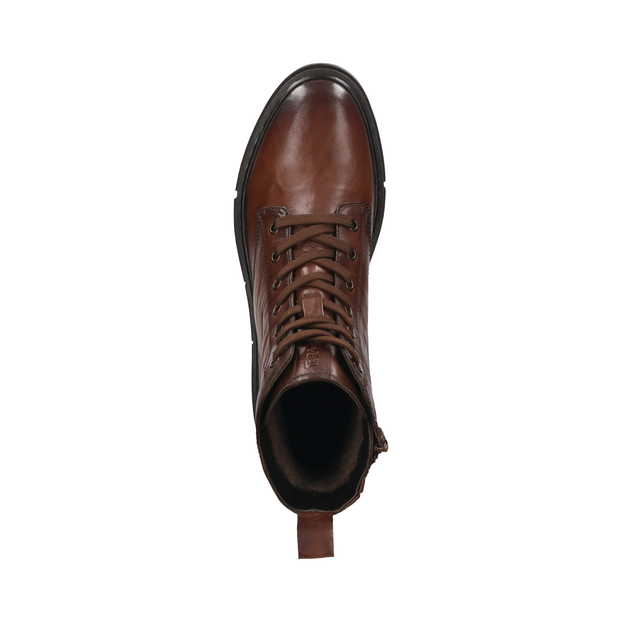 Leder Schnürstiefel cognac