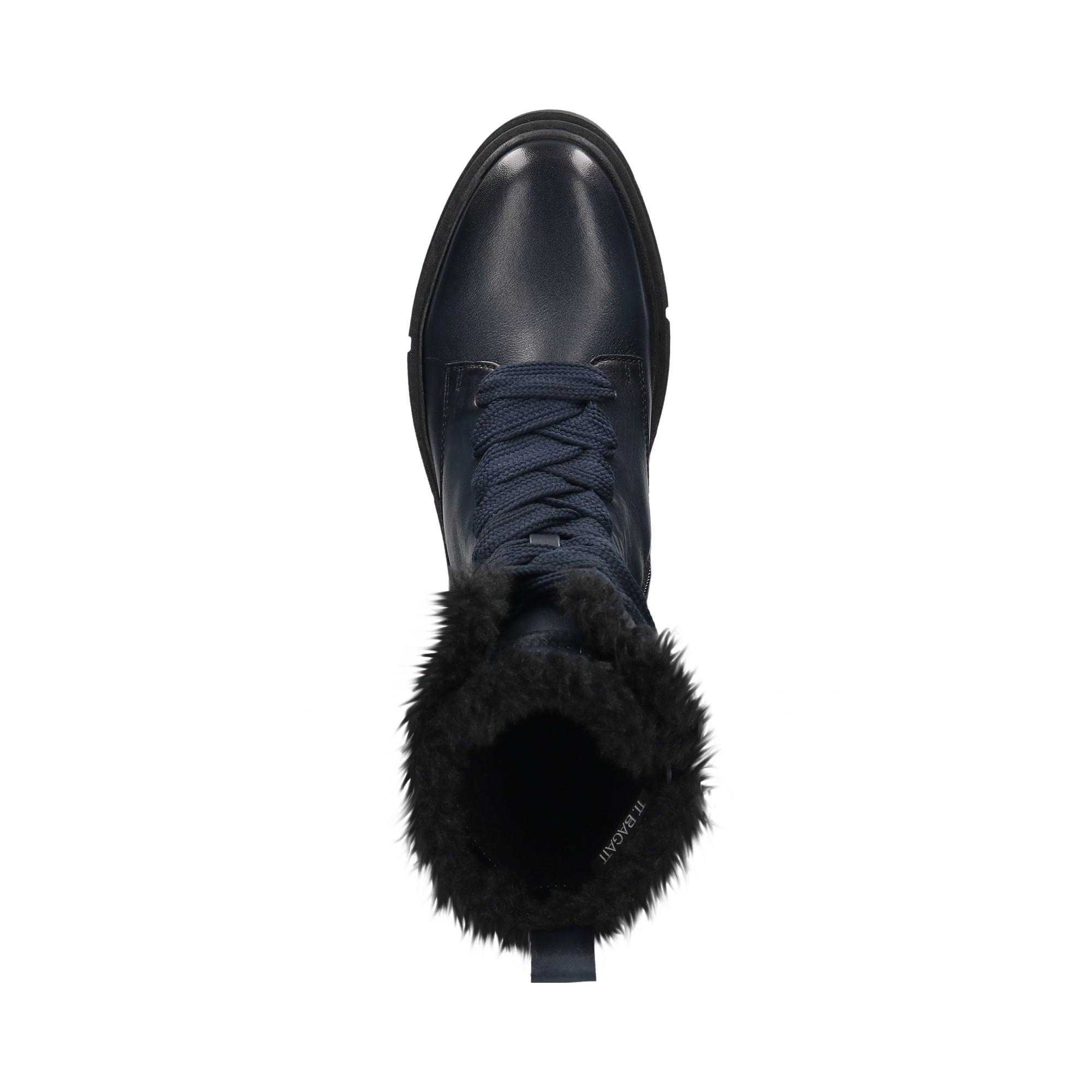 Leather Lace-up Boots dark blue