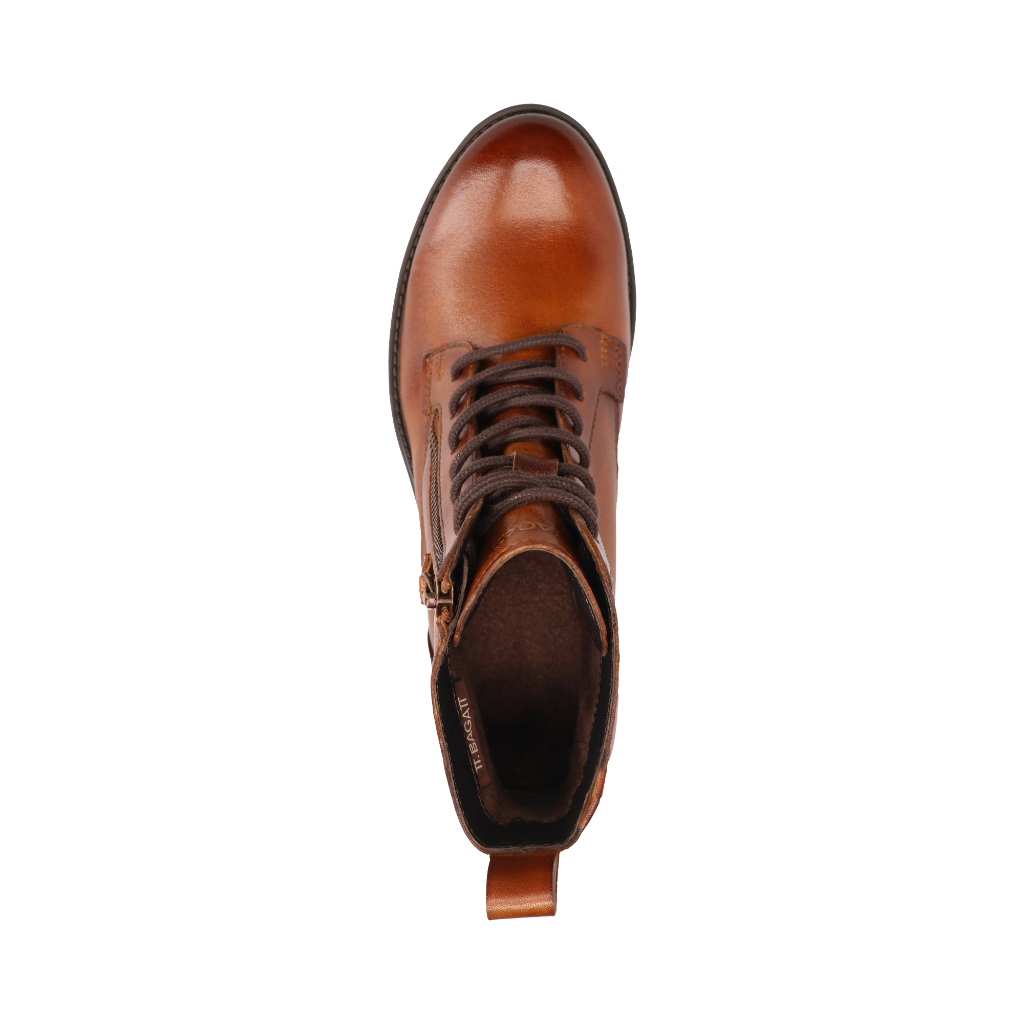 Leder Schnürstiefel cognac