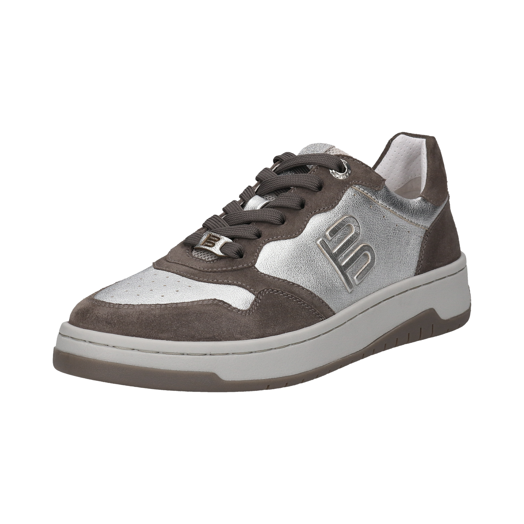 Leder Sneaker silber