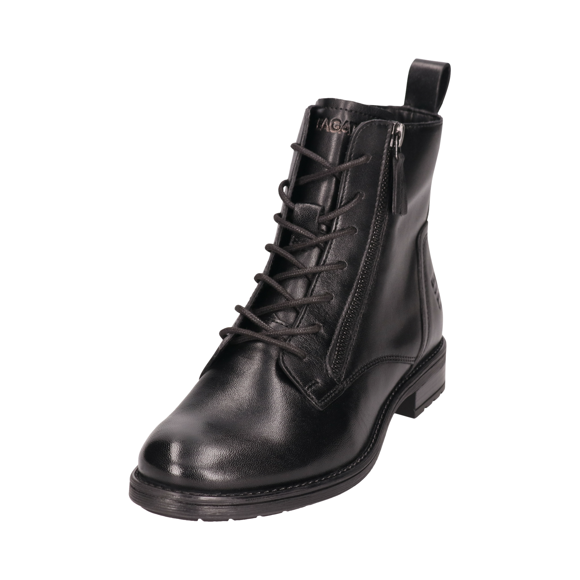 Leder Schnürstiefel schwarz