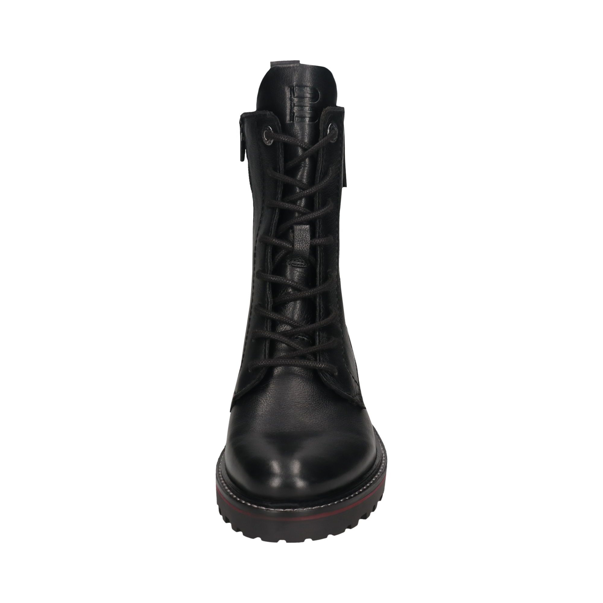 Leather Lace-up Boots black