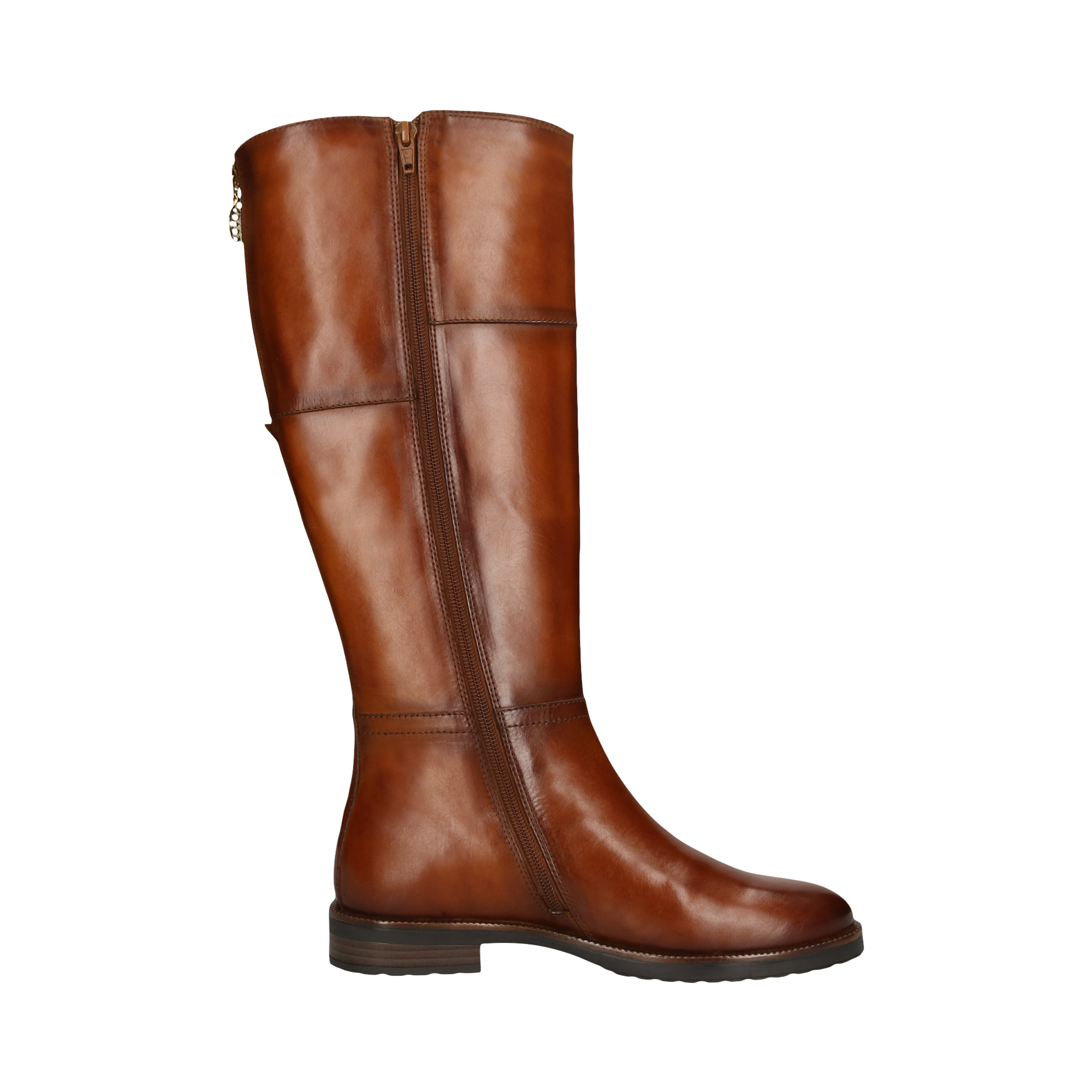 Leather Knee Boot cognac