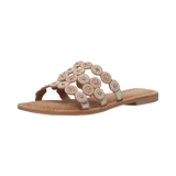 Leder Pantoletten gold