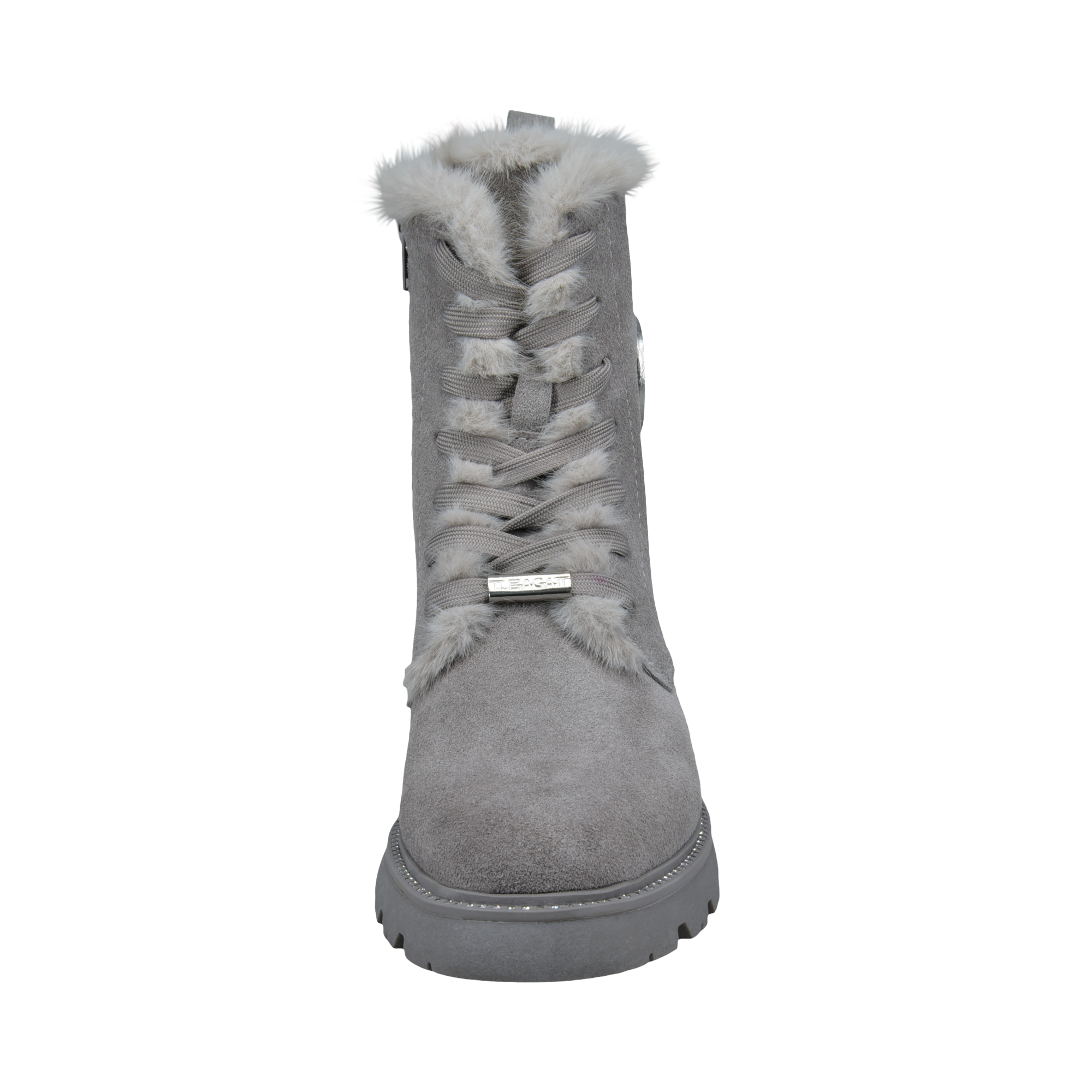 Leather Lace-up Boots grey