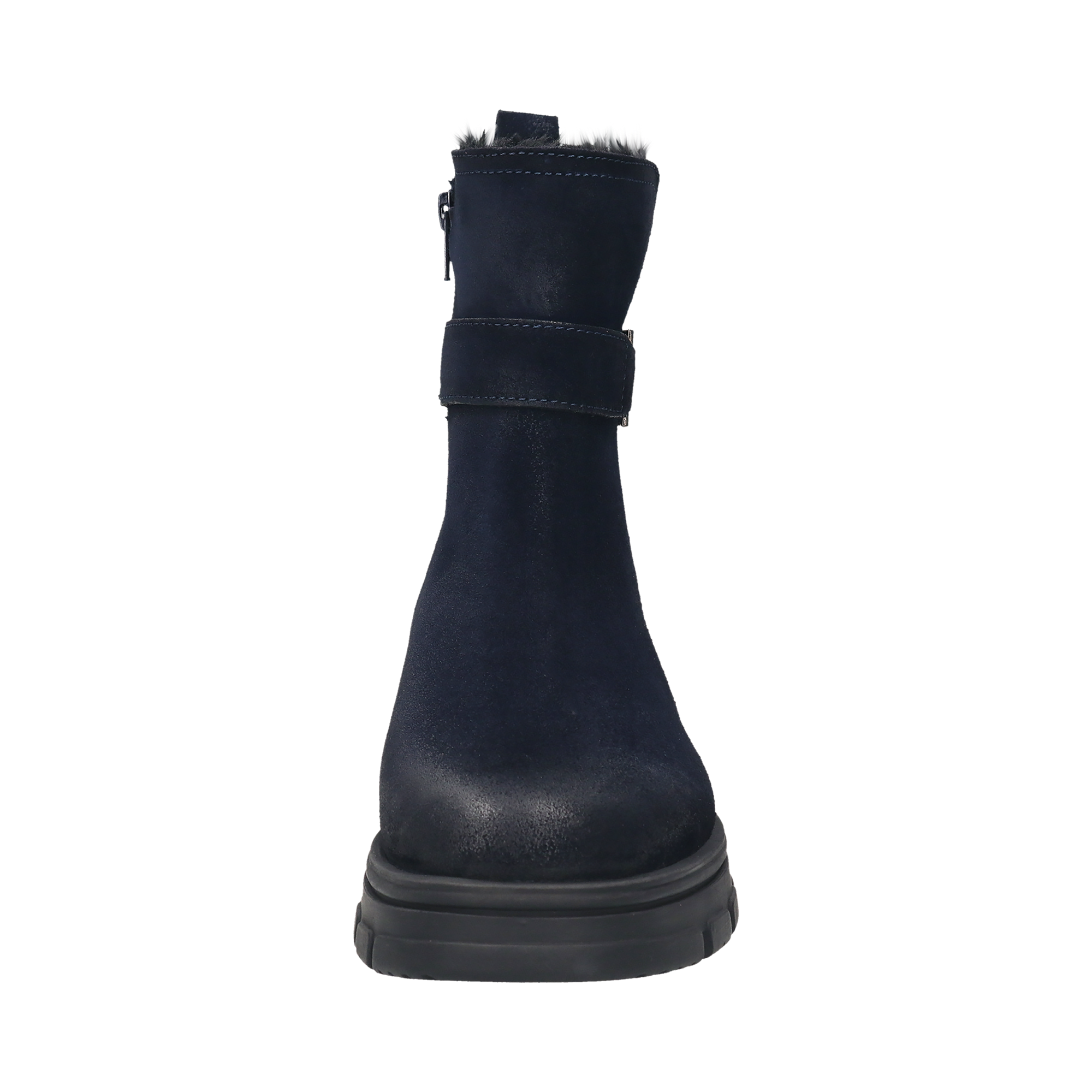 Leder Stiefel dunkelblau