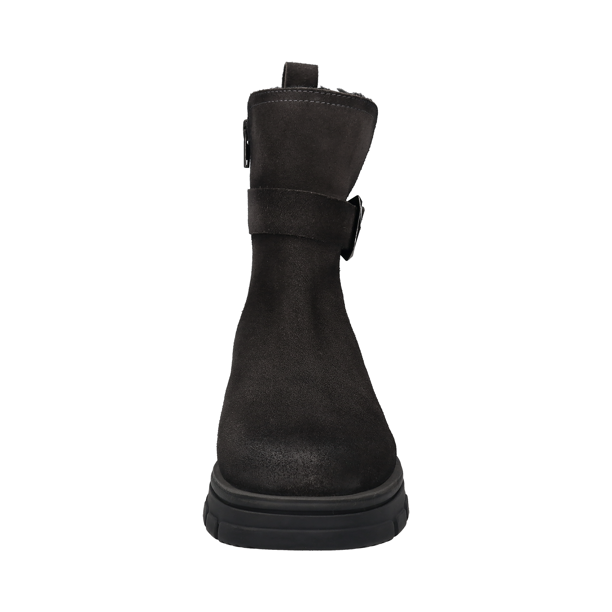 Leder Stiefel dunkelgrau