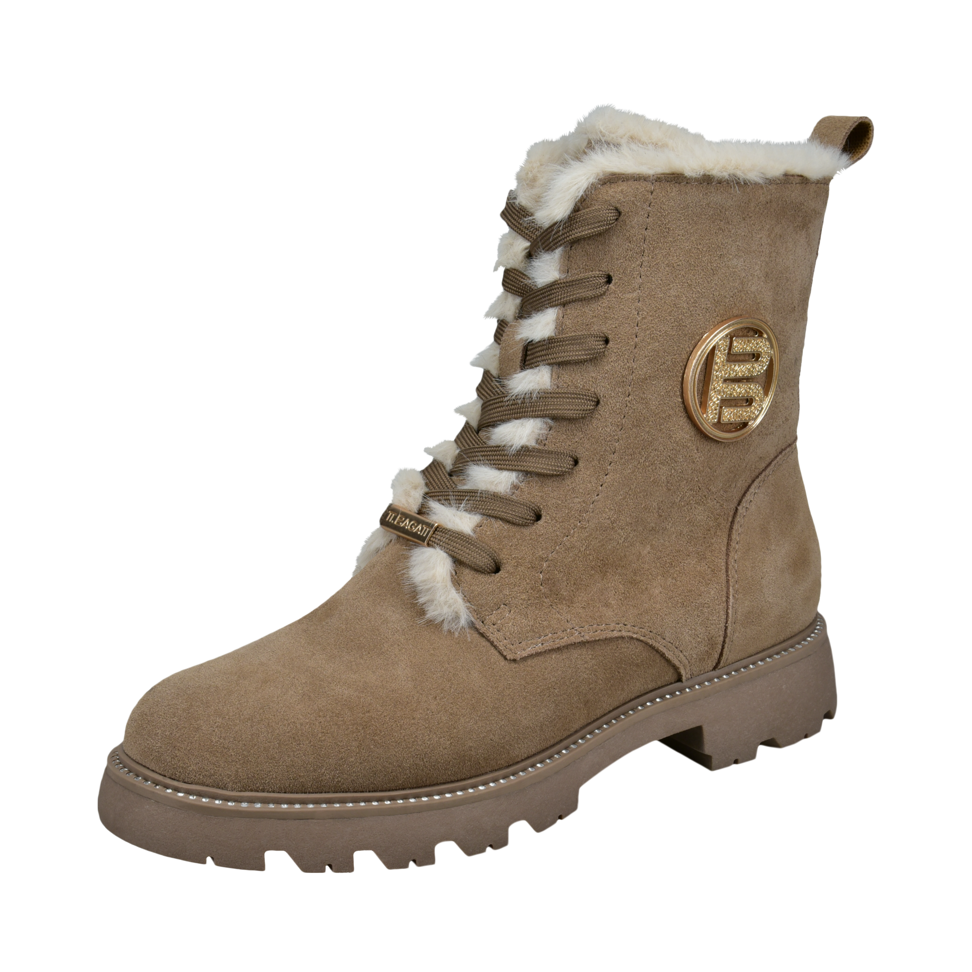 Leather Lace-up Boots sand