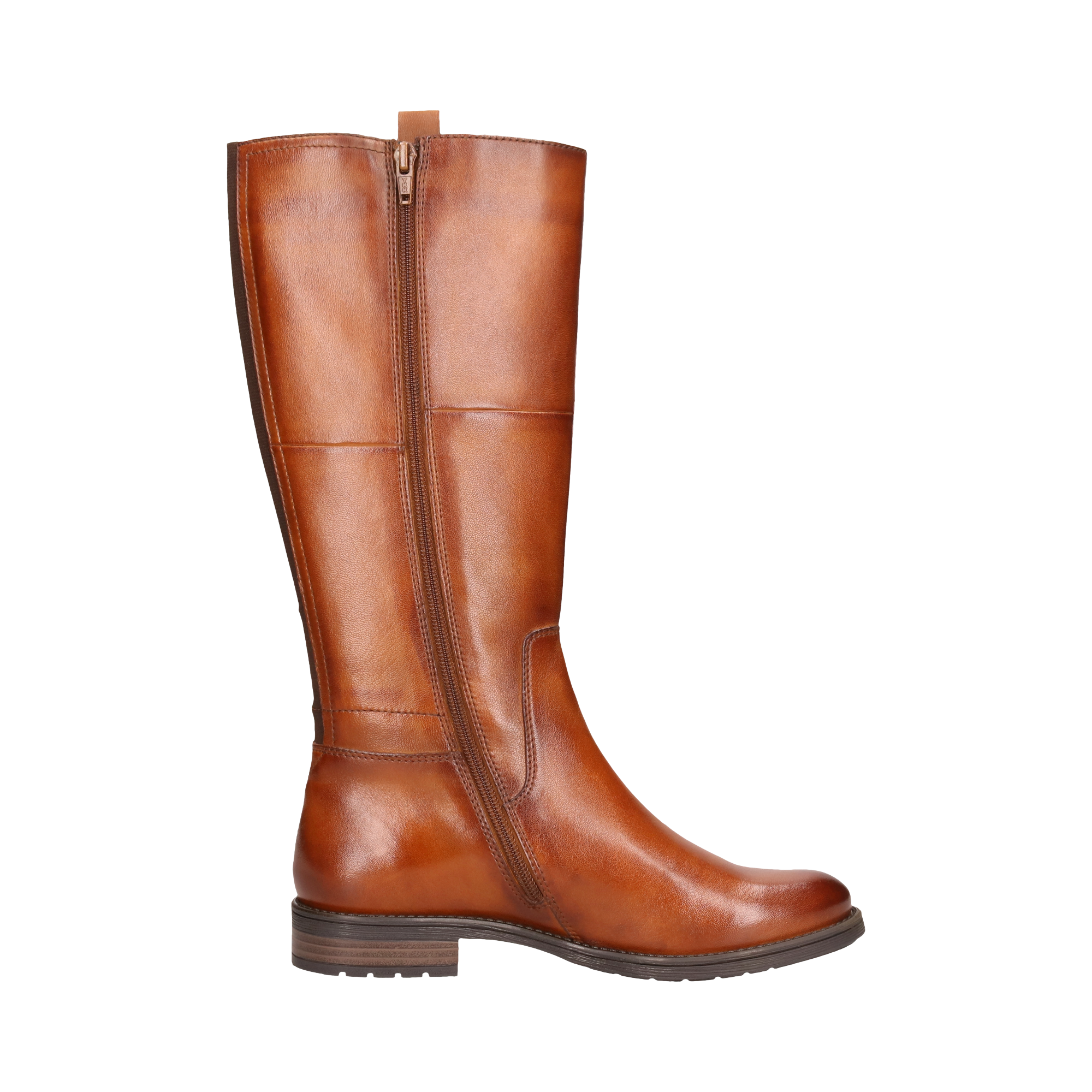 Leder Langschaftstiefel cognac