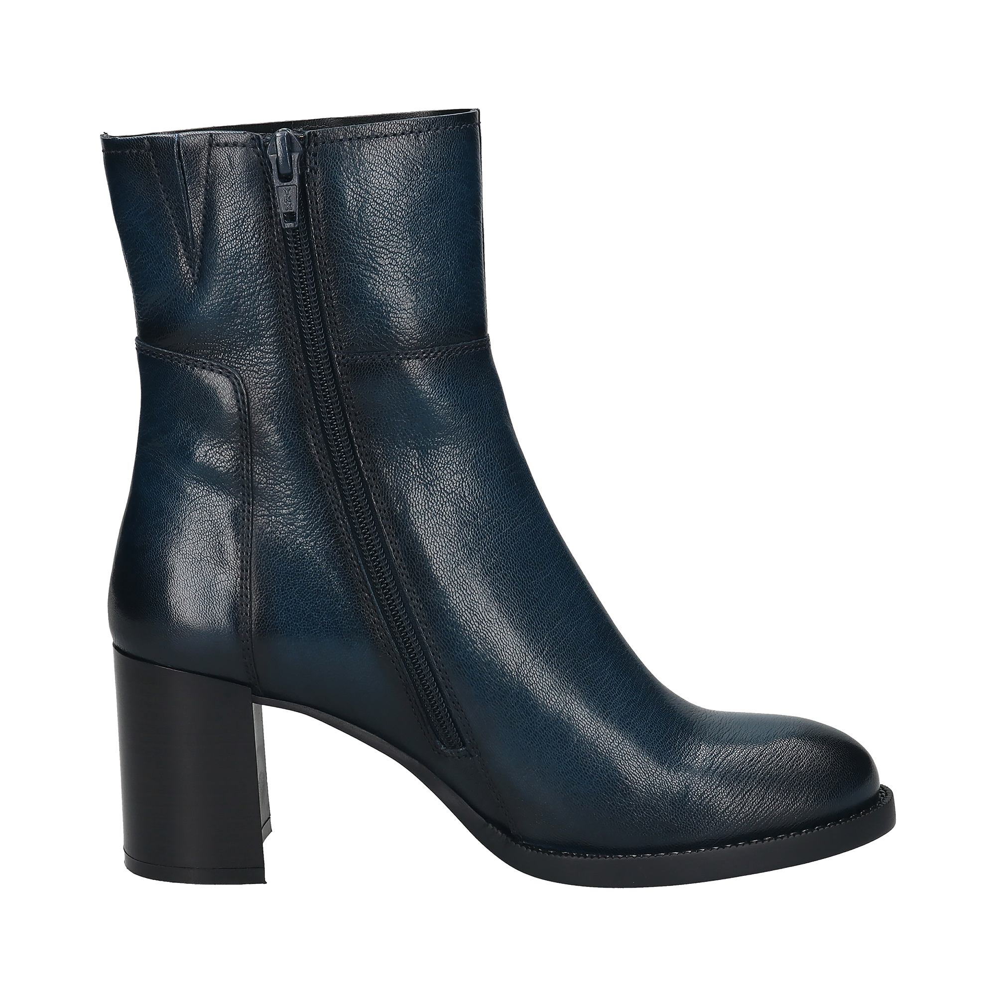 Leder Stiefeletten dunkelblau