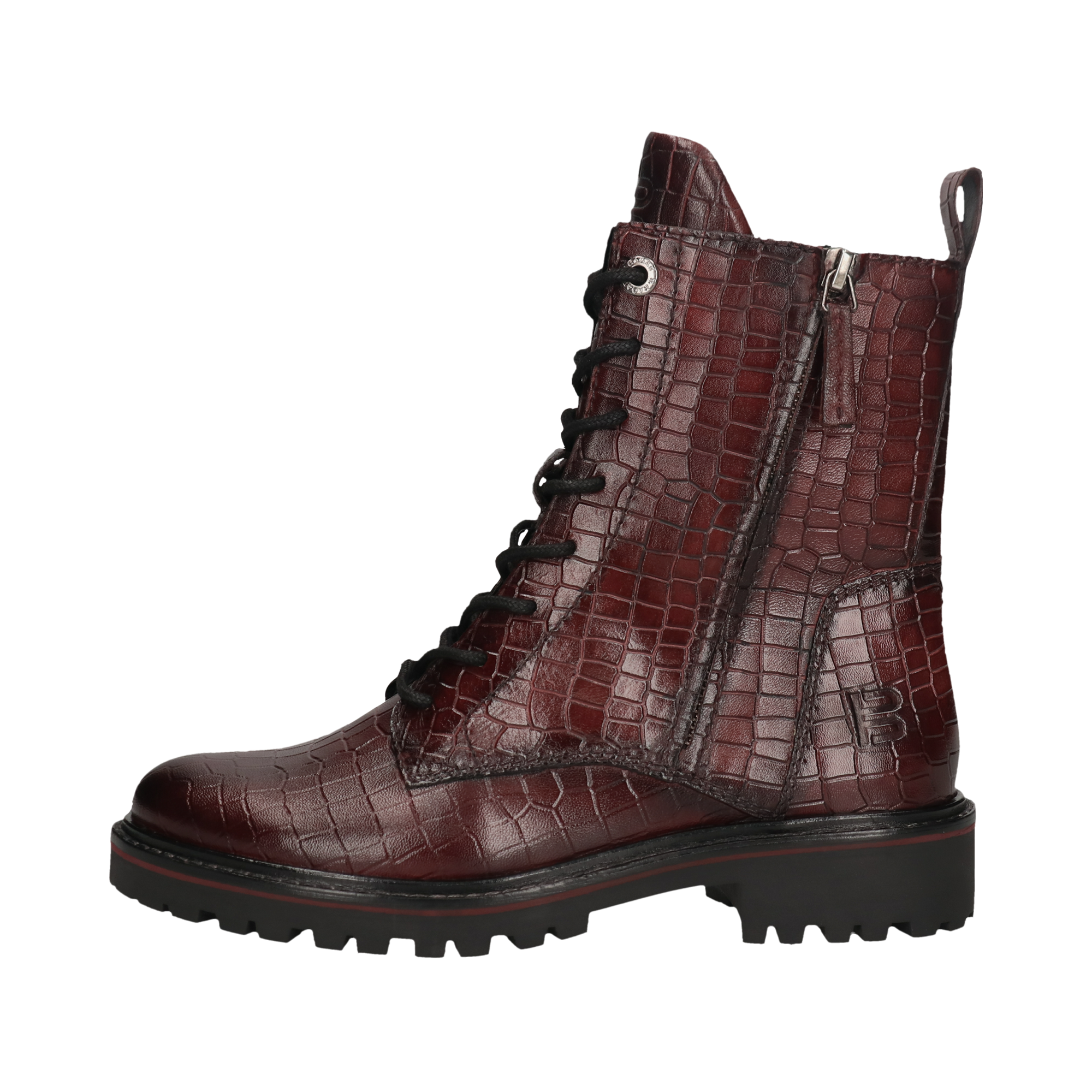 Leather Lace-up Boots bordeaux