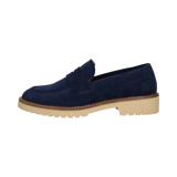 Leder Loafers dunkelblau