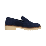 Leder Loafers dunkelblau