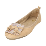 Leder Ballerina Sand