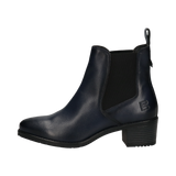 Cuir Bottines bleu foncé