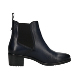 Cuir Bottines bleu foncé