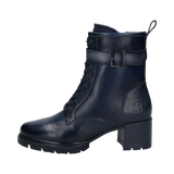 Cuir Bottines bleu foncé