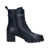 Cuir Bottines bleu foncé