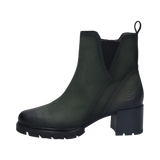 Cuir Bottines vert foncé