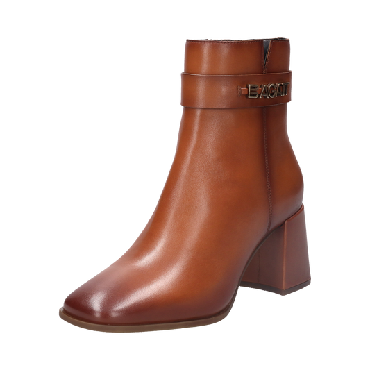 Leather Crema Ankle Boots cognac