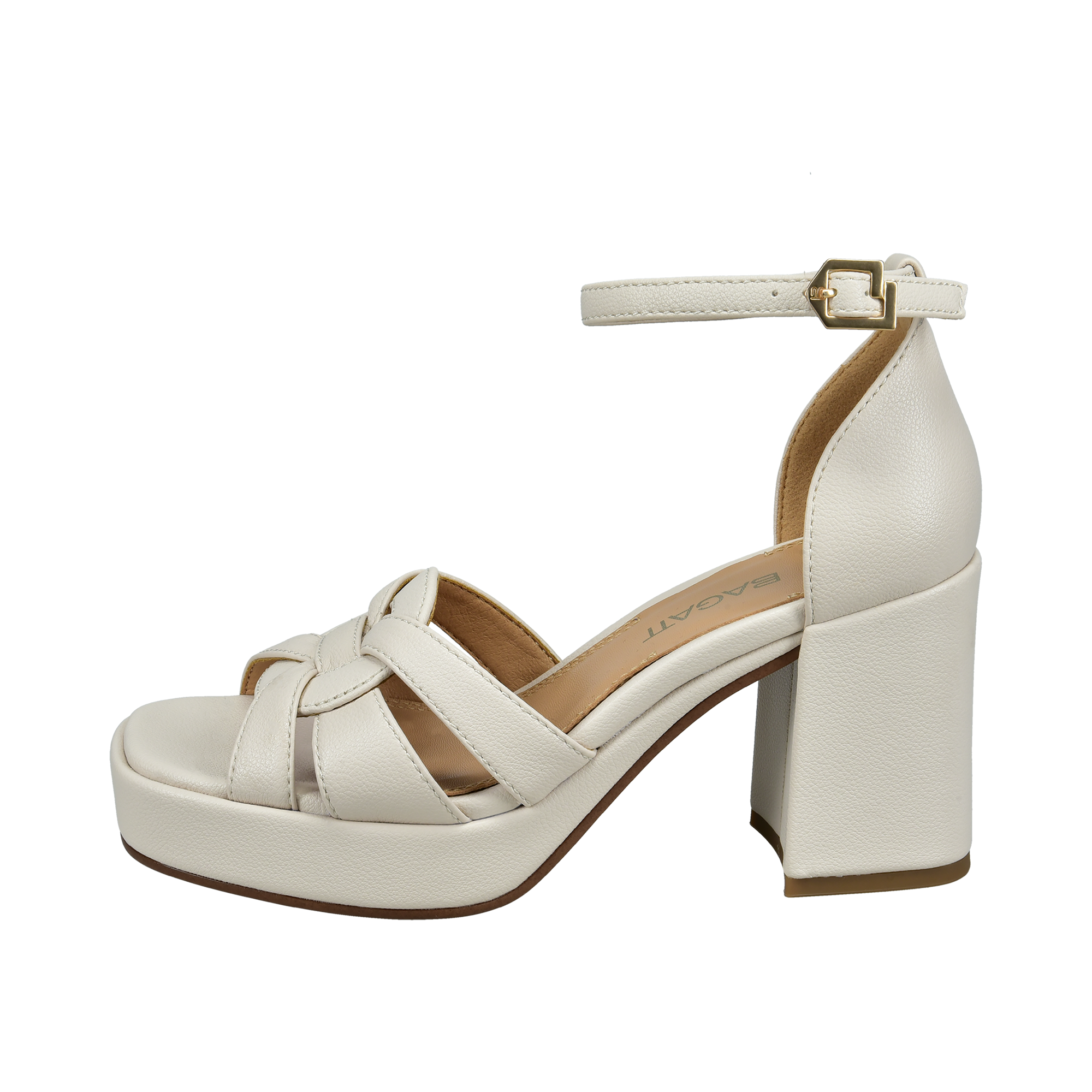 Beige closed heel sandals