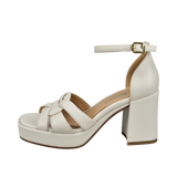 Beige closed heel sandals