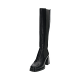 Leder Langschaftstiefel schwarz
