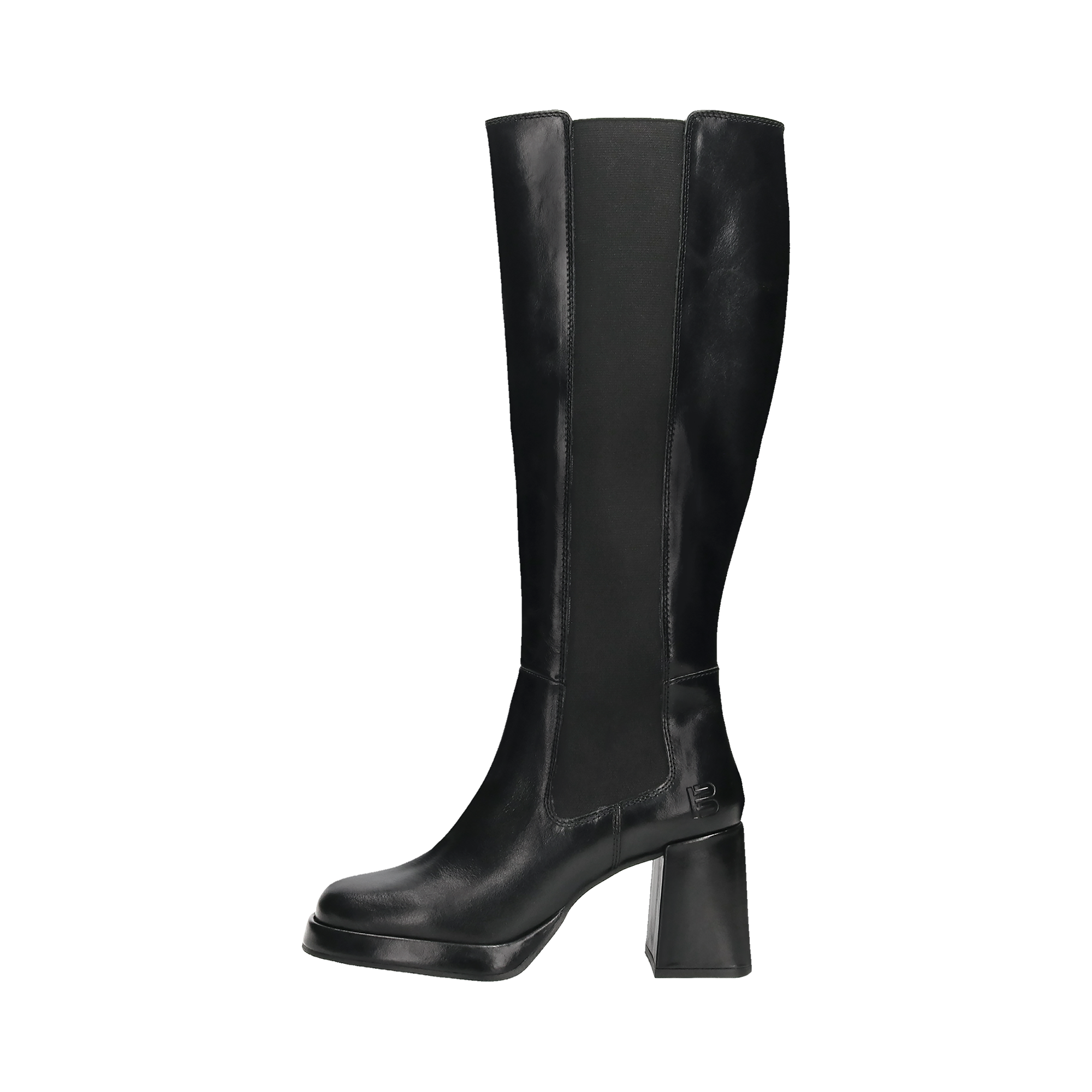 Leder Langschaftstiefel schwarz