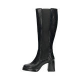 Leder Langschaftstiefel schwarz