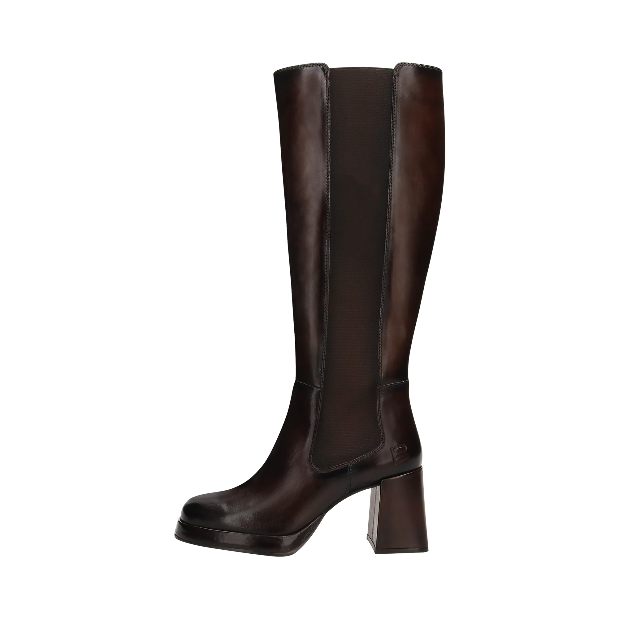 Cuir Bottes hautes marron foncé