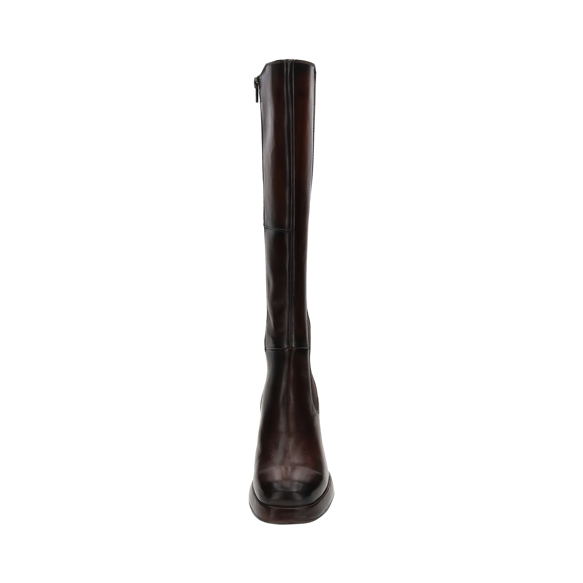 Leather Knee-high Boots dark brown