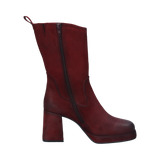 Cuir Bottines rouge foncé