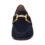 Cuir Loafers bleu foncé