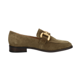 Cuir Loafers vert foncé