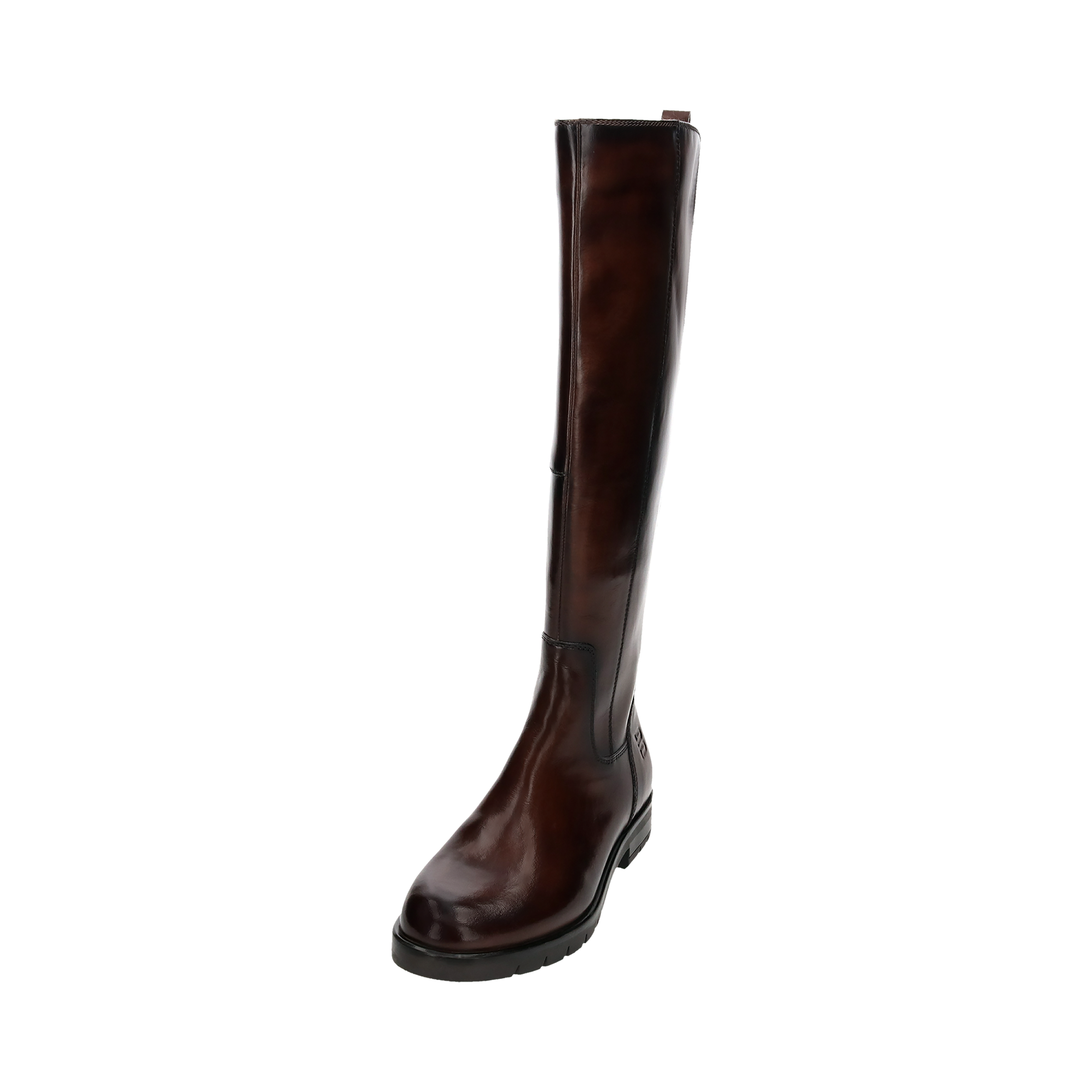 Cuir Bottes hautes marron foncé