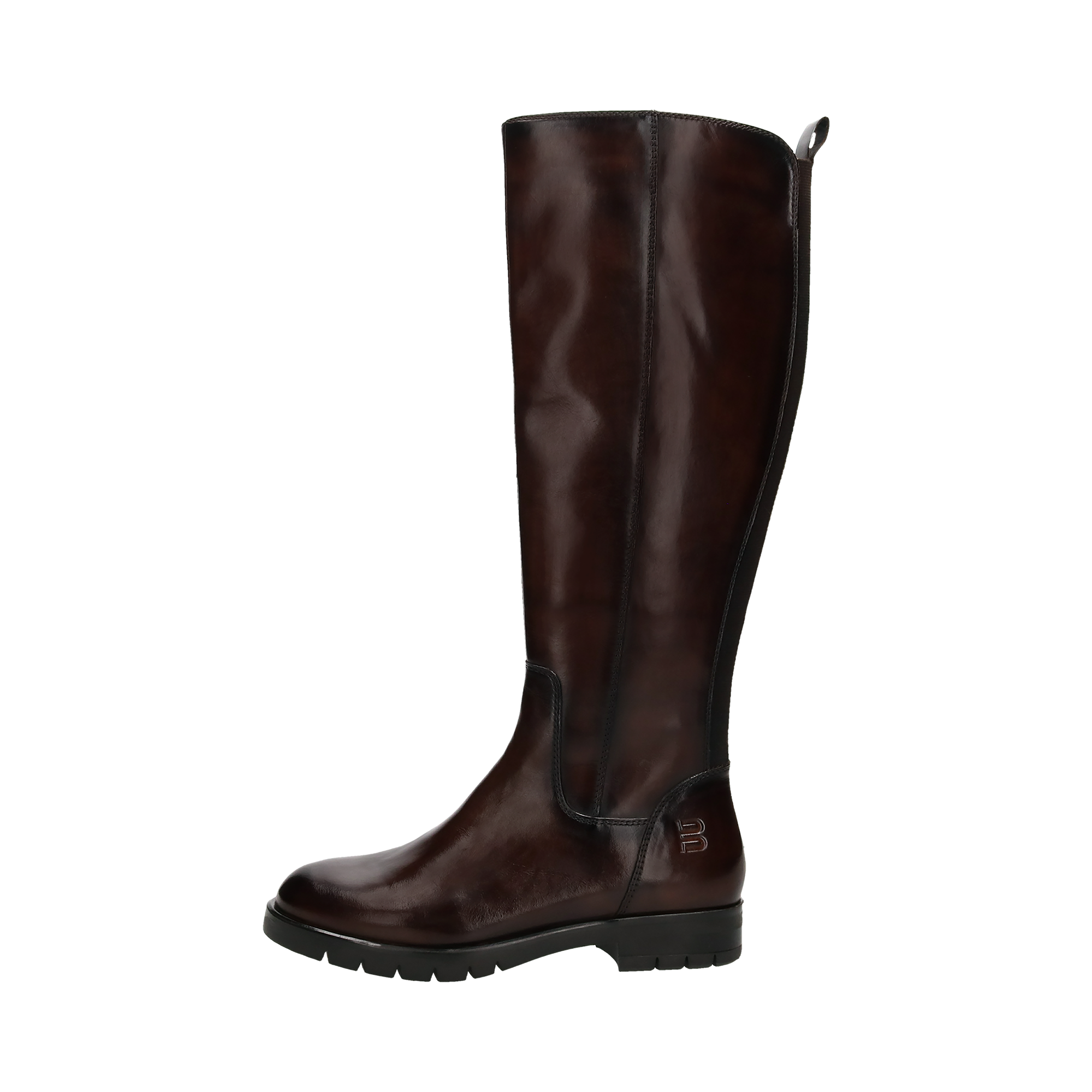 Cuir Bottes hautes marron foncé