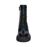 Cuir Bottes bleu foncé