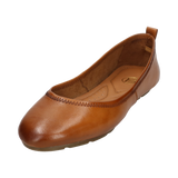 Leather Ballerina cognac